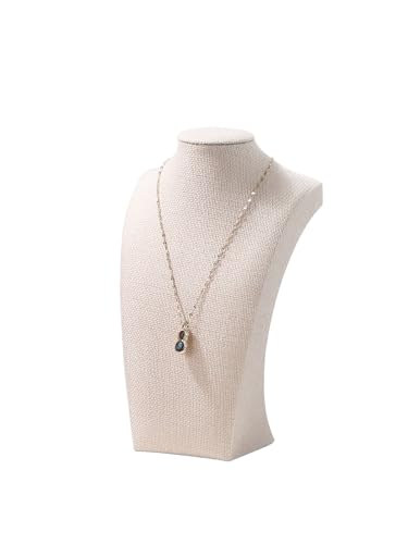 Necklace Bust Stand for Selling, Linen Necklace Display Holder, Jewelry Necklace Organizer Rack for Home Use or Store Show (9" Height) - color: Linen, size: 9" Height (1pc)