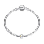 Clip Stopper Charms Sterling Silver Rondelle Spacer Bead Charm Stopper Charm for Pandora Charm Bracelets - color: Colorful (4 pcs )
