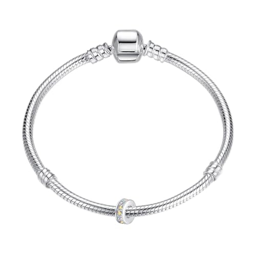 Clip Stopper Charms Sterling Silver Rondelle Spacer Bead Charm Stopper Charm for Pandora Charm Bracelets - color: Colorful (4 pcs )