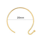 BEADIA 18K Gold Plated Earring Hooks Round 20mm 40pcs for Jewelry Making Findings - size: Round Hooks 20mm