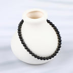 LPBeads Handmade Natural Gemstone Stretch Elastic Bracelet Healing Crystal Round Stone Beads Jewelry Gifts for Women Men - color: Black Obsidian, size: 4mm