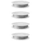 4 Rolls Stainless Steel Jewelry Wire 0.3mm Gauge for Jewelry Making, Craft, Sculpting, and Snare Wire Applications- 82 Feet per Roll