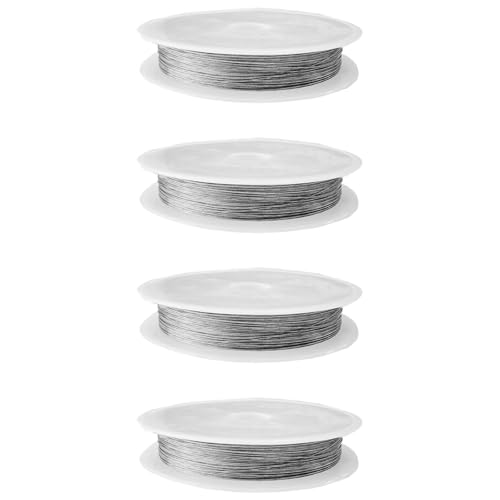 4 Rolls Stainless Steel Jewelry Wire 0.3mm Gauge for Jewelry Making, Craft, Sculpting, and Snare Wire Applications- 82 Feet per Roll