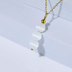 SmileBelle Crystal Necklace, Jade Necklace for Women as Anniversary Birthday Mothers Day Gifts for Women 14k Gold Black Tourmaline as Birthstone Jewelry for Girls Dainty Crystal Jewelry - color: White Moonstone