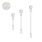 Sterling Silver Extenders Chain Necklace Extension Chains for Jewelry Making(1 2 3 inch) - color: Silver