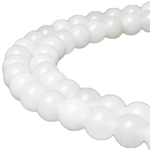 MJDCB Beads for Energy Bracelets Yoga Bracelet DIY Bracelet Natural Stone Beads White Jade 95 Pieces, 4mm - color: White Jade, size: 4mm