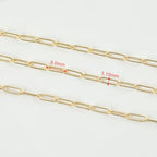 YOUBEIYEE 16.4 Feet Light Gold Embossed Paperclip Chain for Jewelry Making 18K Gold Plated Brass Chain Roll Women Necklace Bracelet DIY Jewelry Supplies - color: Embossed Paperclip