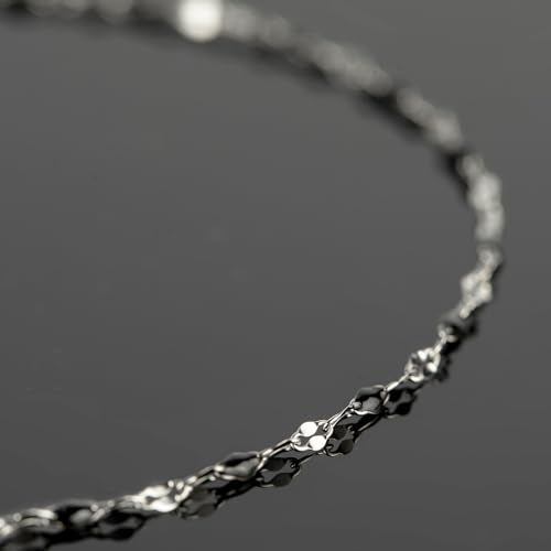 UMAOKANG 16.4 Feet Jewelry Making Chains Stainless Steel Chain Bulk DIY Necklace Supplies Black Enamel Lip Chain with Jewelry Findings - color: Steel-Black