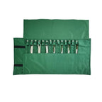 Portable Jewelry Roll Untangled Secure Necklace Travel Storage Bag Displays Holder 16 Chain (gray PU and green) - color: gray PU and green