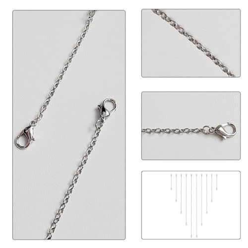 10 Pack Necklace Extenders, Alloy Extender Chains Set, Necklace Extender, Necklace Extendaer, Stainless Steel Necklace Extender, Necklace Extension, Jewelry Extenders for Necklaces (Silver) - color: Silver