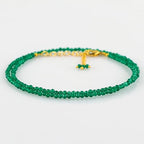 Natural Gemstone Faceted Beaded Necklace for Woman| Gold Plated Gem-stone Necklace | Beads 2–3 mm | Adjustable Chain 16+2 Inch