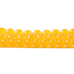 RayLineDo® 48Pcs 8mm Natural Yellow Jade Stone Round Beads Loose Beads Wholesale for Jewelry Making - color: Yellow Jade, size: 8mm