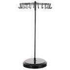 2 Pcs Rotating Necklace Holder Metal Necklace Stand Organizer for Bracelet Earring Keychain Ring Jewelry Display, 14.5 Inch with 23 Hooks (Black)