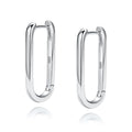 Me&Hz Gold Huggie Earrings Small Huggie Hoop Earrings for Women 14K Gold Plated Hypoallergenic Cubic Zirconia Huggies Mini Silver Hoop Earring for Women - color: Paperclip Hoop,Silver