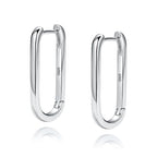 Me&Hz Gold Huggie Earrings Small Huggie Hoop Earrings for Women 14K Gold Plated Hypoallergenic Cubic Zirconia Huggies Mini Silver Hoop Earring for Women - color: Paperclip Hoop,Silver