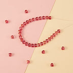UR URLIFEHALL 100 Pcs Transparent Spray Painted Glass Beads with Glitter Powder Heart Spacer Cerise Beads for Jewelry Making DIY - color: 100pcs-6x6x4mm-cerise glitter heart glass beads