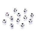 240pcs Opaque Acrylic Letter K Cube Beads White Plastic Alphabet Loose Spacer Square Beads 4-5mm for DIY Name Bracelet Necklace Jewelry Crafts Making Hole: 1.8mm - color: Letter K#White and Black