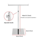 Polmart Countertop Adjustable Display Stand Stand for Purses/Handbags, Wreaths, Wigs, Hats and Crafts (T-Stand, Silver) - color: Silver