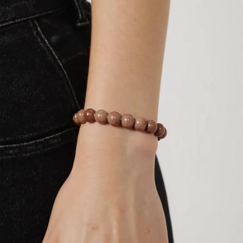Yochus 40pcs 10mm Coffee Persian Jade Energy Healing Round Bulk Gemstone Beads for Jewelry Making Bracelet Necklace Earring DIY - color: coffee, size: 10mm