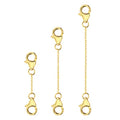 Necklace Extenders 14K Gold Plated Solid Brass Chain Extension Extenders for Necklace Bracelet Anklet（1 2 3 inch） - color: B-14K Gold