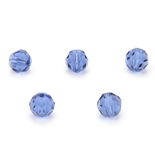 100pcs Adabele Austrian 4mm (0.16 Inch) Small Faceted Loose Round Crystal Beads Dark Indigo Blue Compatible with 5000 Swarovski Crystals Preciosa SS2R-420 - color: Dark Indigo/Blue, size: 4mm Small (100pcs)