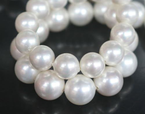 48pcs Adabele AAA Grade 8mm Natural Shell Pearl Loose Round Beads Freshwater Mother of Pearl Nacre 15 inch (Pearl White) for DIY Craft Jewelry Making SP8-1 - color: Pearl White, size: 8mm (48pcs/1 Strand)