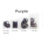 415pcs Rondelle Crystal Glass Beads 2mm 4mm 6mm 8mm Mixed Sizes, Faceted Briolette Spacer Czech Seed Loose Beads for DIY Jewelry Making (Purple) - color: Purple