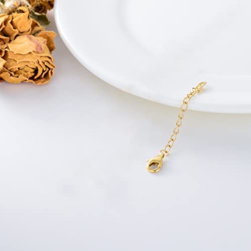 14k Gold Necklace & Bracelet Extender Chain, Adjustable Extension Chain for Necklace & Anklet - color: Style 4-Yellow Gold, size: 1inch
