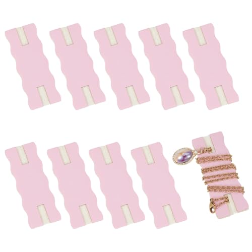 OLYCRAFT 10pcs Portable Tangle-Free Jewelry Organizer 2.5x1x0.1 Inch PeachPuff Rectangle Tangle-Free Necklaces Organizer Necklace Card Holder Universal Jewelry Storage Case for Chain Necklace Storage - color: Pink