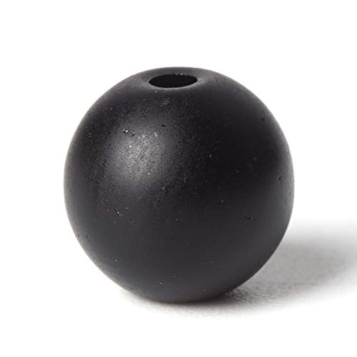 100Pcs Natural Stone 6mm Glass Black Matte Round Loose Gemstone Energy Healing Beads Hole Size 1mm DIY Smooth Beads Jewelry Making - color: Black Matte Beads, size: 6mm
