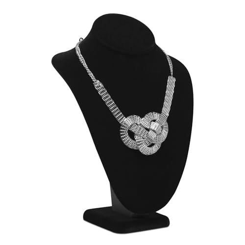 Novel Box Black Velvet Bust Stand Jewelry Necklace Display 6.5x4x10 Inches - Freestanding Travel Necklace Holder Stand - Necklace Mannequin Organizer Stands - Necklace Displays Medium - color: Black Velvet, size: Medium