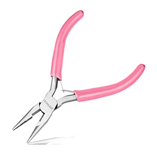 5-Inch Long Nose Pliers with Wire Cutter, Ideal for Jewelry Making, Electrical Work, and More. Durable Carbon Steel Construction, PVC Handle. 4.6 x 3.1 x 0.4" (116 x 78 x 9 mm). - style: Long Nose Pliers