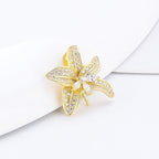 Sterling Silver Gold Plated CZ Leaf Bail Pin Pendant Fitting for Pearl Jewelry, Design Pendant Mount for Women DIY Jewelry Making