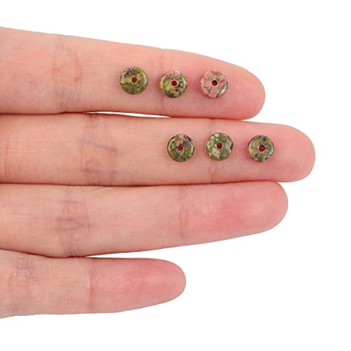 JOE FOREMAN 2x6mm Natural Green Unakite Jasper Stone Heishi Disc Rondelle Spacer Beads for Jewelry Making Full 15" Strand Energy Stone Healing Power Crystal - color: Green Unakite Jasper