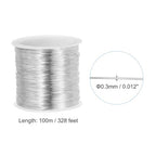 PATIKIL 28 Gauge Jewelry Wire, 328 Feet/100M Pure Copper Jewelry Beading Wire Soft Metal Plant Stem Ties for Jewelry Craft, Silver Tone (0.012") - color: Silver Ton, size: 28 Gauge
