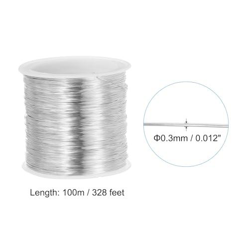 PATIKIL 28 Gauge Jewelry Wire, 328 Feet/100M Pure Copper Jewelry Beading Wire Soft Metal Plant Stem Ties for Jewelry Craft, Silver Tone (0.012") - color: Silver Ton, size: 28 Gauge