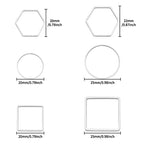 Oubaka 60pcs Earring Beading Hoop Rings,3 Shapes Earring Hoop Jewelry Making Hypoallergenic Square Hexagon Round Earrings Findings Open Bezels Linking Rings for DIY Craft,Earrings Necklace(Silver) - color: 60PCS;Square,Hexagon,Round;Silver