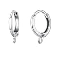 Adabele 100pcs Hypoallergenic Round Hoop Huggie Earring Hooks Leverback Ear Wire 14mm Sterling Silver Plated for DIY Craft Earrings Jewelry Making CF262-1 - color: Silver