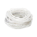 16-30Pcs Handmade Bohemian Colorful Crystal Seed Beads Stackable Adjustable Elastic Stretch Multilayerd Bracelets for Women Summer Vacation Beach Boho Bangle Jewelry - color: white