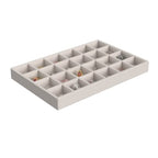 ClosetMaid Jewelry Trays, Set of 3, Stackable, Soft Velvet, Accessory Organizer for Earrings, Necklaces, Watches, Bracelets, Rings, Light Grey