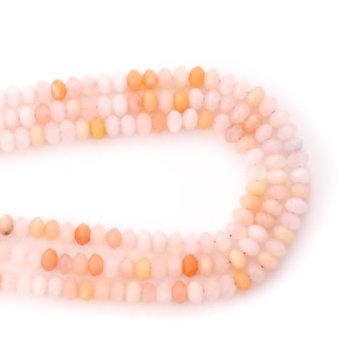 Faceted 4x6mm Natural Pink Aventurine Stone Rondelle Spacer Gemstone Beads Loose Semi Gemstone Beads for Jewelry Making - color: Pink Aventurine