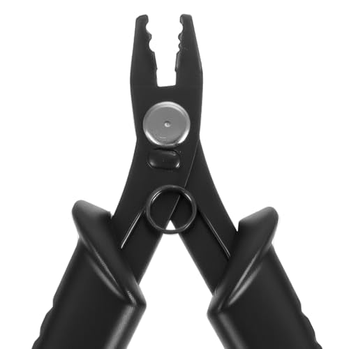 Bead Crimper Jewelry Crimp Tool Jewelry Pliers Bracelet Crimper Crimp Bead Pliers Tool for Necklaces DIY Craft Beading Repair Making Supplies (5.12"× 3.23"× 0.47" Black)