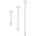 3 Pcs 925 Sterling Silver Necklace Extenders for Women Durable Strong Removable Necklace Bracelet Anklet Extension Jewelry Making Chains - color: 1 2 3 Inch, Silver