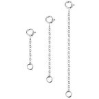 3 Pcs 925 Sterling Silver Necklace Extenders for Women Durable Strong Removable Necklace Bracelet Anklet Extension Jewelry Making Chains - color: 1 2 3 Inch, Silver