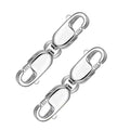 925 Sterling Silver Double Lobster Clasp Bracelet Extender Necklace Clasps and Closures Sterling Silver Bracelet Extension Clasps for Jewelry Making（2pcs） - color: C-White Gold