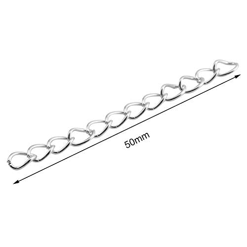 NX Garden Tail Extender Chain 100PCS K White Gold 50 x 4mm Chain Extension Tails for DIY Jewelry Making - color: K White Gold
