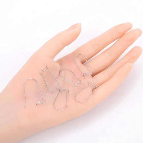 50pcs Adabele 316 Grade Surgical Stainless Steel Hypoallergenic Earring Hooks 30mm Kidney Ear Wire (Wire 0.8mm/20 Gauge) for DIY Earrings Jewelry Making SEF187-30 - size: 30mm (1.18 inch) Long