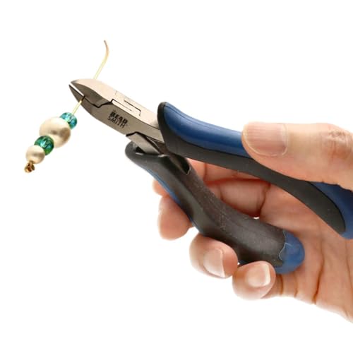 The Beadsmith Ergonomic Side Cutter Tool – 5 inches (127mm) – Comfortable Ergonomic Grip, Double-Leaf Springs & Polished Steel Head – Extra-Fine Tips Precision to Medium Level Work - style: Side Cutter