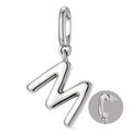 OVRUNS Initial Charm for Women,Letter Bracelet Necklace Charms Alphabet Pendant Charms With Clasp - color: Silver, style: Letter M