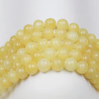 MJDCB Natural Yellow Marble Jade Round Stone Beads for Jewelry Making DIY Bracelet Necklace (6mm) - color: Yellow Marble Jade, size: 6mm